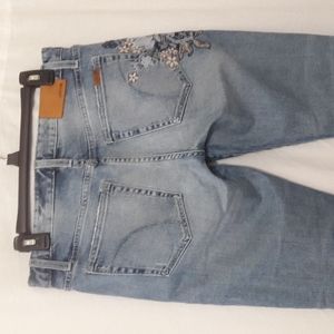 Joe's Women Denim Jeans Size 27 The Smith Midrise Straight Ankle Embroid…